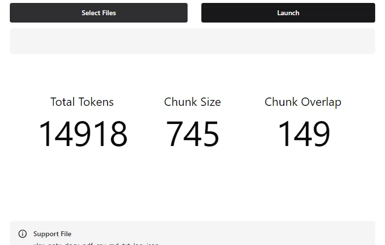 Chunk Size Checker のアプリ画面
